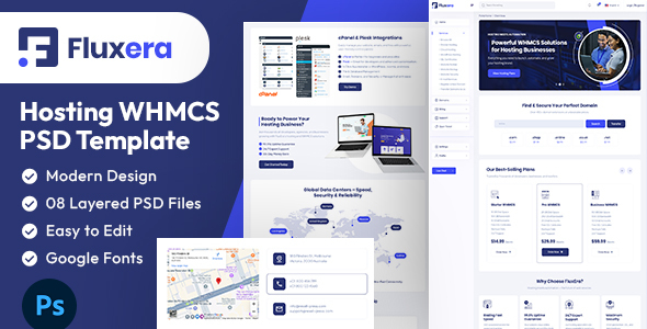 Fluxera - Hosting WHMCS PSD Template