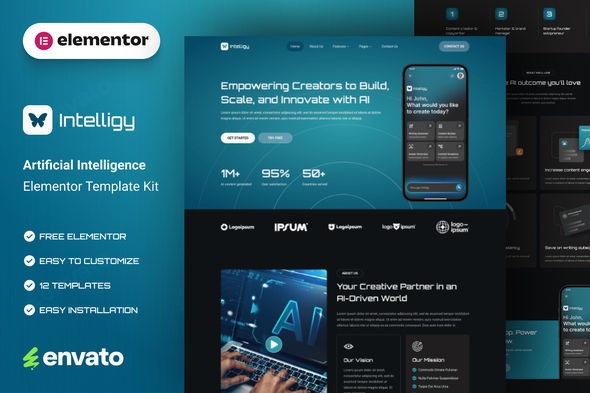 Intelligy - Artificial Intelligence Elementor Template Kit