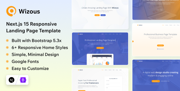 Wizous - Next.js 15 Landing Page Template