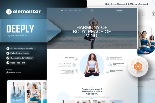Deeply - Yoga & Meditation Elementor Template Kit