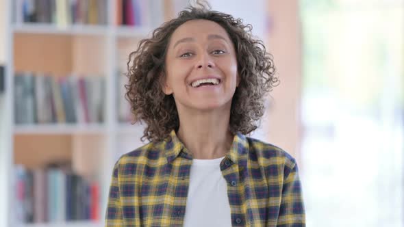 Portrait of Online Video Call By Mixed Race Woman