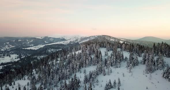 From Great Heigh Fairytale Mountain Landscape Snow Covered Alpine Sharp Peaks