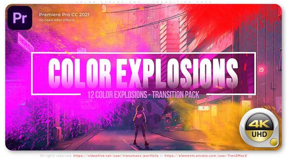 Color Explosions - Adobe Premiere Pro Transition Pack