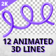 12 animated 3D lines - VideoHive Item for Sale