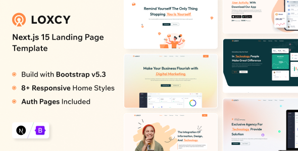 Loxcy - Next.Js 15 Landing Page Template