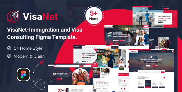 VisaNet – Immigration and Visa Consulting Figma Template