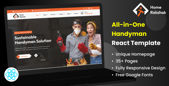 All In One Handyman Services React (Vite) Template - Home Rakshak