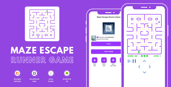 Maze Escape Runner Game with AdMob Facebook Ads Android