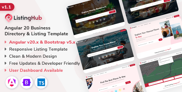 ListingHub - Angular 20 Business Directory & Listing Template