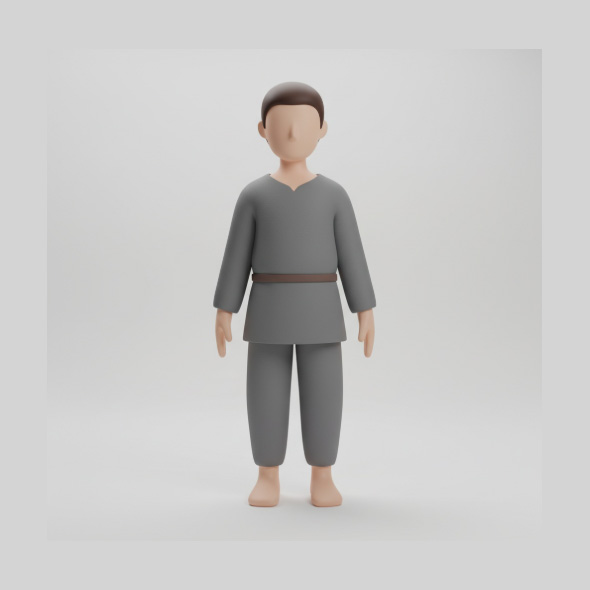 Neutral Stylized Human Male Character – Minimalistic 3D Model