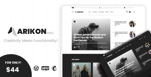 Arikon - A Responsive WordPress Blogging & Magazine Theme