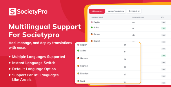 Language Pack Module for SocietyPro