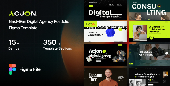Acjon - Digital Agency & Creative Portfolio Figma Template