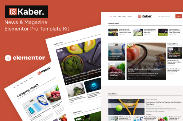 Kaber - News & Magazine Elementor Pro Template Kit