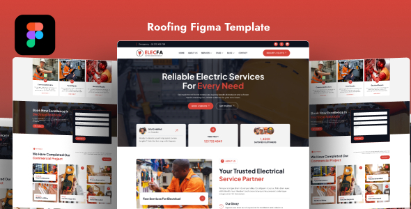 Elecfa - Electrician & Electrical Services Figma Template