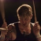 Caucasian Rock Musician Drummer with Tattoos Aggressively Plays Drums - VideoHive Item for Sale