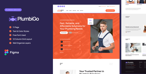 Plumbigo - Plumbing Services Figma Template