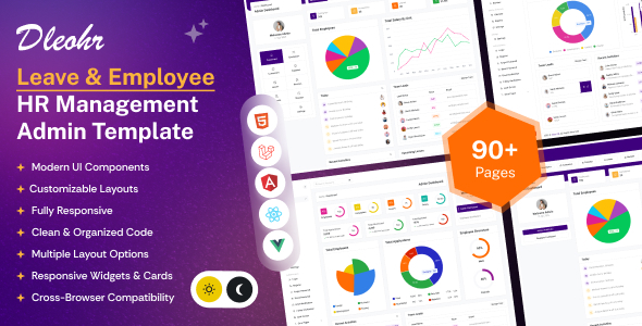 DleoHR - Employee HR, Payroll & Leave Tracking Admin Template (HTML, Laravel, React, Vue)