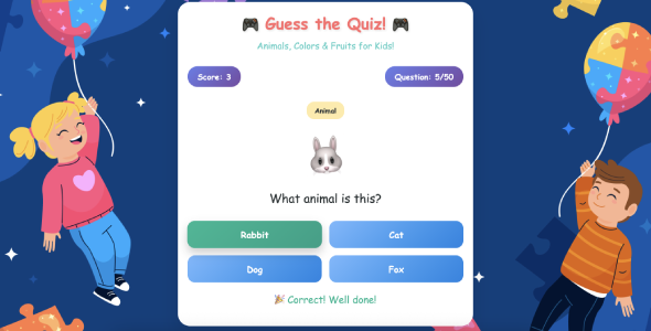 Guess the Quiz! - An Engaging Emoji HTML5 Game for Kids