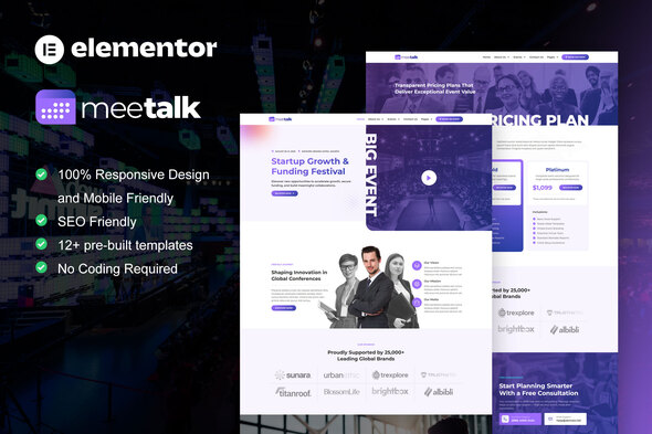 Meetalk - Event & Conference Elementor Pro Template Kit