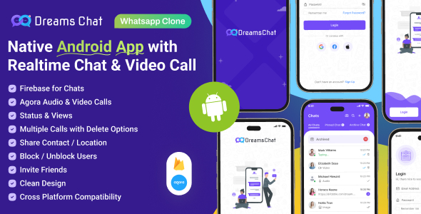 DreamsChat - Native Android WhatsApp Clone with Firebase Chat & Agora Calls