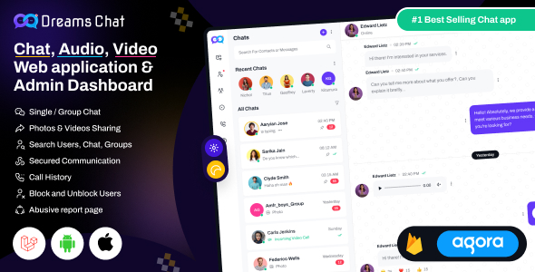 Dreamschat - Multi-Purpose Realtime Chat, Video & Call Platform: Dating, Community, Influencer, Team