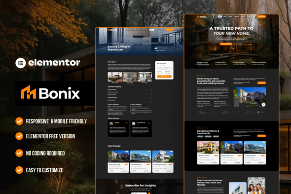 Bonix – Real Estate & Property Elementor Template Kit