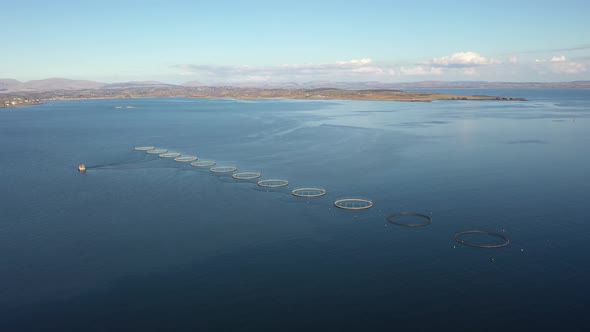 Aerial View of Fish Farm in County Donegal  Ireland