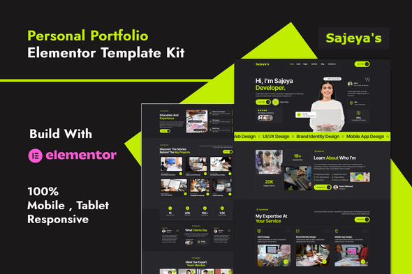 Sajeya - Personal Portfolio Elementor Template Kit