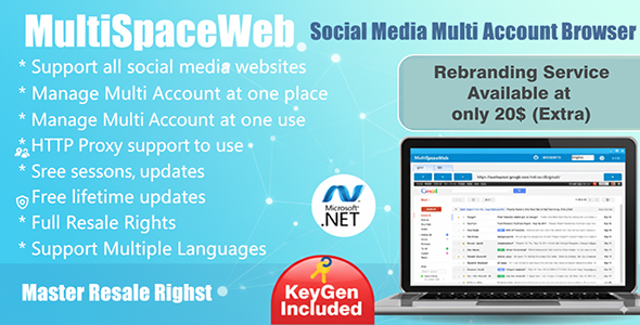 MultiSpaceWeb- All in one social media multi account browser