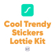 Cool Trendy Stickers Lottie Set - VideoHive Item for Sale