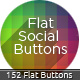 Flat Social Buttons- Social Networks Buttons - GraphicRiver Item for Sale