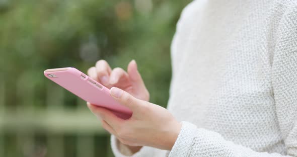 Woman use of smart phone at outdoor