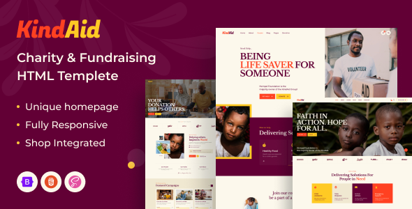 KindAid - Charity & Nonprofit HTML Template