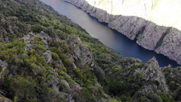 River Sil Canyon, Galicia Spain. Aerial View