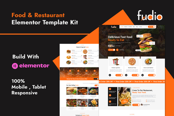 Fudio - Food & Restaurant Elementor Template Kit
