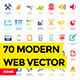 70 Modern Web Vector Elements - GraphicRiver Item for Sale