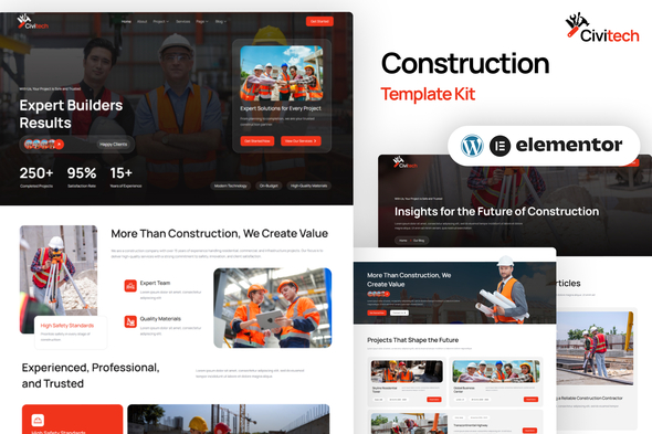 Civitech - Construction Elementor Template Kit