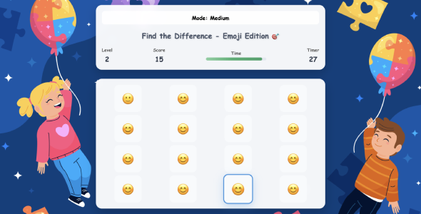 Emoji Difference: Find the Odd One Out HTML5 game