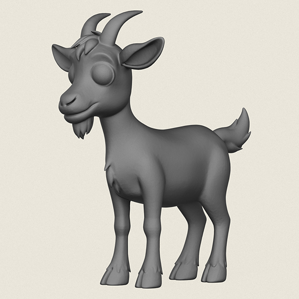 Cartoon Goat Print Ready 3D Model
