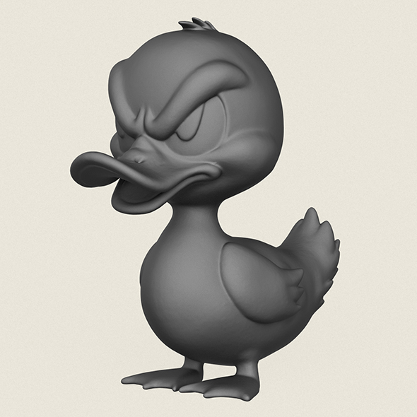 Cartoon Duck Print Ready 3D Model