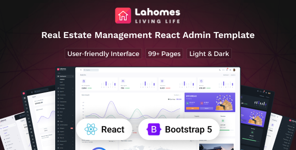Lahomes - React Real Estate Management Admin Dashboard Template