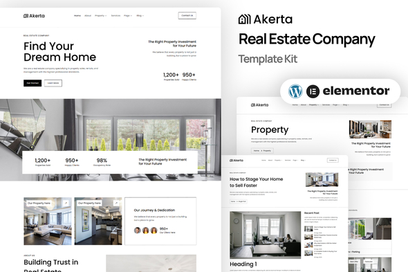 Akerta - Real Estate Company Elementor Template Kit