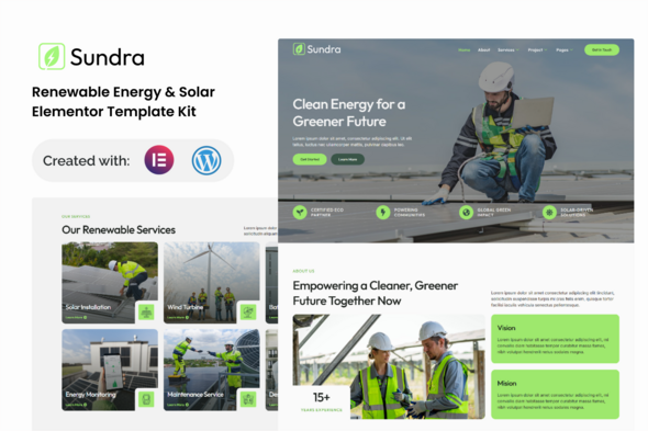 Sundra - Renewable & Energy Solar Elementor Template Kit