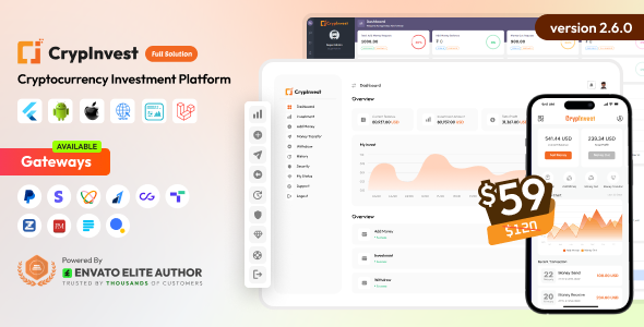 CrypInvest - Cryptocurrency Investment Platform Full Solution