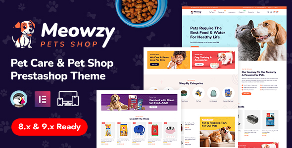 Meowzy - Pet Shop & Pet Food Store Prestashop Responsive Theme