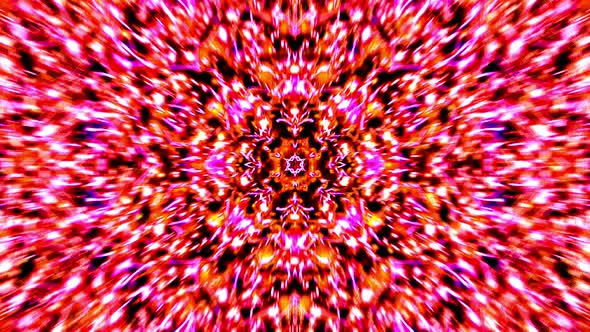 Bright abstract light governing full color, kaleidoscope,red background