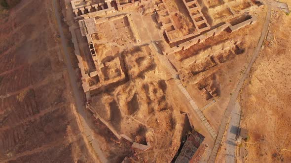 Top View Ancient Erebuni Fortress Building Ruins