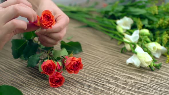 Preparing Flowers for Arrangement