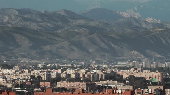 Sunny Alicante against mountain slopes